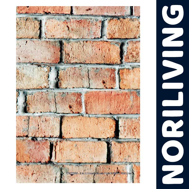 Ziegelstein-Textur Wandposter von NORILIVING Nahaufnahme einer Ziegelsteinwand als Wanddekoration von NORILIVING