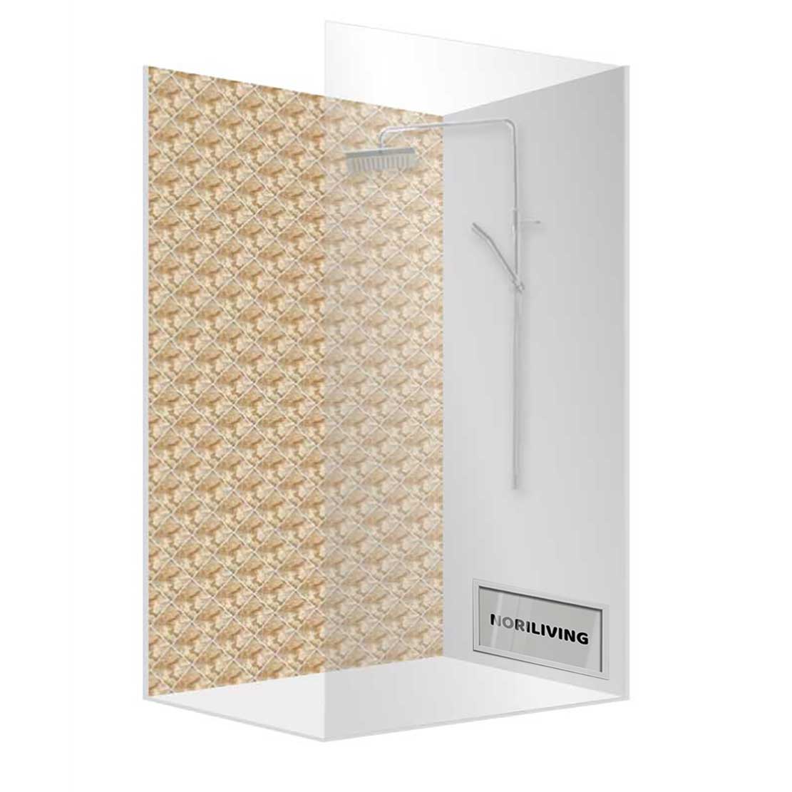 Moderne Duschabtrennung mit strukturiertem Design Duschabtrennung mit geometrischem Muster und schicker Wandhalterung