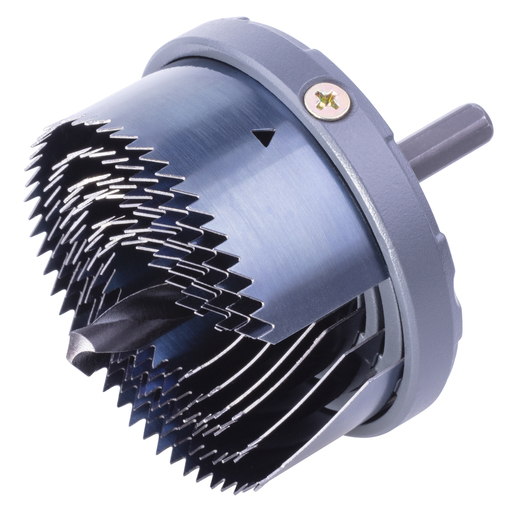 Stufenlochbohrer aus Metall für präzise Bohrungen Ein mehrstufiger Lochbohrer aus Metall, ideal für präzise Bohrarbeiten in verschiedenen Materialien. Sichtbar sind mehrere abgestufte Schneiden.