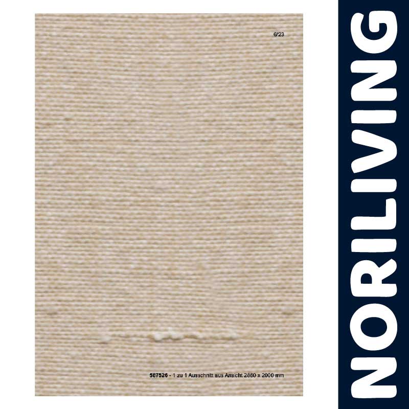 Textilansicht in Cremefarbe von NORILIVING Nahaufnahme eines cremefarbenen Textilstücks mit Struktur von NORILIVING